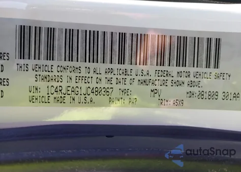 2018 Jeep Grand Cherokee Laredo E 4X2 from USA, damaged, VIN 1C4RJEAG1JC480367